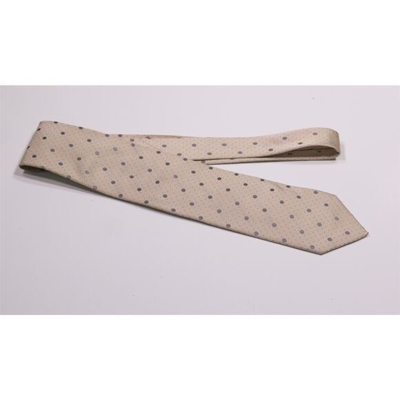 Paul Stuart Current Beige Dots Silk Necktie Tie Made in Japan - Picture 2 of 6